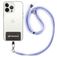 Mobigear Lanyard - Cordon de téléphone universel ajustable - Blanc / Bleu / Violet