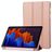 Mobigear Tri-Fold Gel Coque Samsung Galaxy Tab S11 Etui en TPU,Similicuir - Rose doré