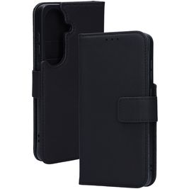 Mobiparts Wallet Housse Samsung Galaxy S26 Etui en Cuir Véritable Porte-Monnaie - Noir
