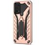 Mobigear Armor Stand Samsung Galaxy A03s Plastique rigide Coque arrière Antichoc avec béquille - Rose doré