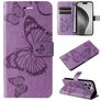 Mobigear Butterfly Housse iPhone 16 Pro Max Etui Porte-Monnaie - Violet