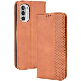 Mobigear Sensation Housse Motorola Moto G52 Etui Porte-Monnaie - Marron