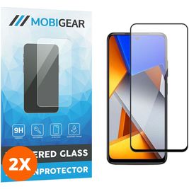 Mobigear Premium POCO M4 Pro 4G Verre trempé Protection d'écran - Compatible Coque - Noir (Lot de 2)