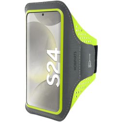 Mobiparts Comfort Fit Brassard Téléphone Samsung Galaxy S24 Brassard Coque de Sport en Neoprène - Neon Green