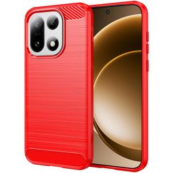 Mobigear Brushed Slim Coque OnePlus 15 Coque arrière en TPU Souple - Rouge