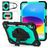 Mobigear SureGrip Xtreme Coque iPad 10 (2022) Coque arrière en Plastique rigide,Silicone + Porte-crayon + Bandoulière + Support Amovible - Noir / Turquoise