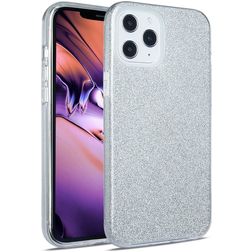 Mobigear Glitter Coque iPhone 12 Pro Max Coque arrière Rigide - Argent
