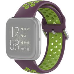 Mobigear Sport Plus Buckle Bracelet Silicone pour Fitbit Versa 2 Fermeture boucle ardillon - Vert / Violet