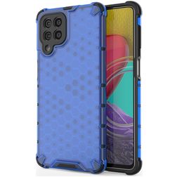 Mobigear Honeycomb Coque Samsung Galaxy M53 Coque arrière Rigide Anti-Chocs - Bleu