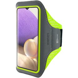 Mobiparts Comfort Fit Brassard Téléphone Samsung Galaxy A32 5G Brassard Coque de Sport en Neoprène - Neon Green