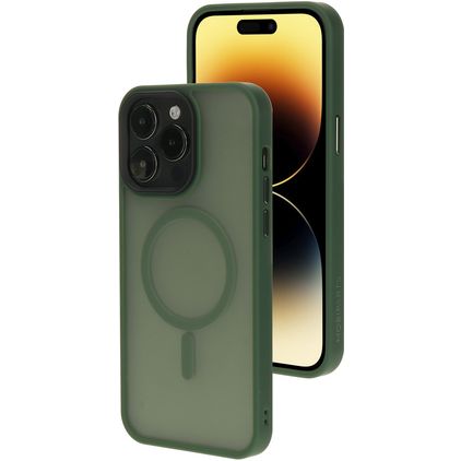 Mobiparts Hardcover Coque iPhone 14 Pro Max MagSafe Coque arrière Rigide - Satin Green