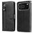 Mobigear Zipper Housse iPhone 17 Pro Etui Porte-Monnaie - Noir