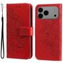 Mobigear Flowers Housse iPhone 17 Pro Max Etui Porte-Monnaie - Rouge