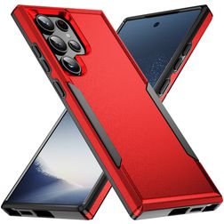 Mobigear Heavy Armor Samsung Galaxy S24 Ultra Plastique rigide Coque arrière Antichoc - Rouge