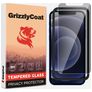 GrizzlyCoat Easy Fit AntiSpy iPhone 12 Pro Max Verre trempé Protection d'écran Confidentialité - Compatible Coque + Cadre d'installation
