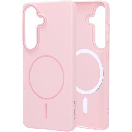 Mobiparts Slim Line Samsung Galaxy S26 MagSafe Plastique rigide Coque arrière - Blush Pink