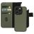 Mobiparts iPhone 15 Pro MagSafe Coque Cuir véritable Étui 2en1 avec coque amovible Portefeuille - Vert