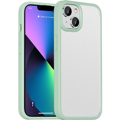 Mobigear Crystal Coque iPhone 14 Plus Coque arrière Rigide Anti-Chocs - Transparent / Vert