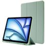 Mobigear Tri-Fold Gel Coque iPad Air 11 Pouces (2024) Etui en TPU,Similicuir + Porte-crayon - Vert