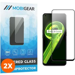 Mobigear Premium Realme 9 4G Verre trempé Protection d'écran - Compatible Coque - Noir (Lot de 2)