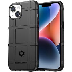Mobigear Rugged Shield iPhone 15 Plus TPU souple Coque arrière Antichoc - Noir