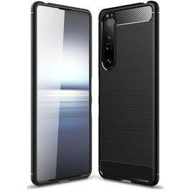Mobigear Brushed Slim Coque Sony Xperia 1 III Coque arrière en TPU Souple - Noir
