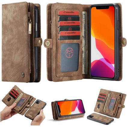 Caseme 008 Housse iPhone 11 Etui avec Coque Détachable Porte-Monnaie - Marron