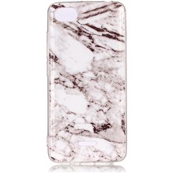Mobigear Marble Coque Xiaomi Redmi 6A Coque arrière en TPU Souple - Blanc