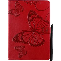 Mobigear Butterfly Coque iPad 9 (2021) Etui + Porte-crayon - Rouge