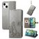 Mobigear Clover Housse iPhone 15 Etui Porte-Monnaie - Gris