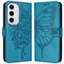 Mobigear Butterfly Housse Samsung Galaxy S24 FE Etui Porte-Monnaie - Bleu
