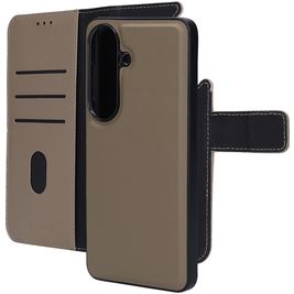 Mobiparts Housse Samsung Galaxy S26 Etui avec Coque Détachable en Cuir Véritable Porte-Monnaie - Taupe