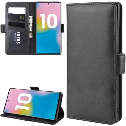 Mobigear Slim Magnet Samsung Galaxy Note 10 Plus Étui Portefeuille - Noir