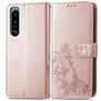 Mobigear clover Housse Sony Xperia 5 IV Etui Porte-Monnaie - Rose doré