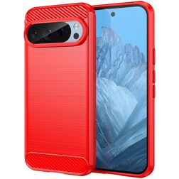 Mobigear Brushed Slim Coque Google Pixel 9 Pro Coque arrière en TPU Souple - Rouge