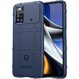 Mobigear Rugged Shield Coque POCO X4 Pro 5G Coque arrière en TPU Souple Anti-Chocs - Bleu