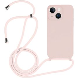 Mobigear Lanyard iPhone 14 Coque avec cordon en Silicone - Sand Pink Mobigear Lanyard iPhone 14 Coque avec cordon en Silicone - Sand Pink