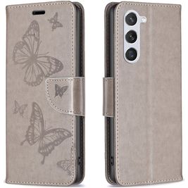 Mobigear Butterfly Housse Samsung Galaxy S23 Etui Porte-Monnaie - Gris