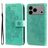 Mobigear Flowers Housse iPhone 17 Pro Max Etui Porte-Monnaie - Vert