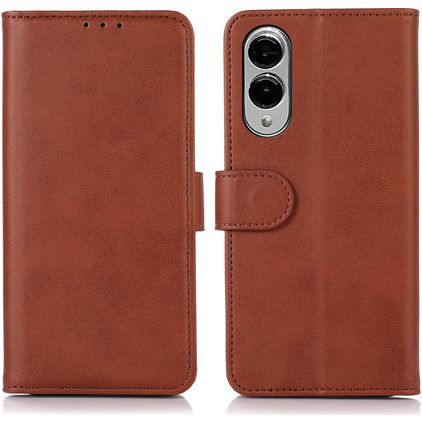 Mobigear Wallet Housse Samsung Galaxy S25 Edge Etui Porte-Monnaie - Marron