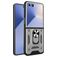Mobigear Armor Ring Coque Samsung Galaxy Z Flip 7 Coque arrière Rigide Anti-Chocs avec Anneau-Support - Argent