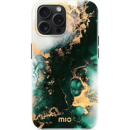MIO Coque iPhone 15 Pro MagSafe Coque arrière Rigide - Green Marble