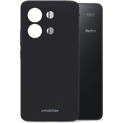Mobilize Rubber Gelly Coque Xiaomi Redmi Note 13 4G Coque arrière en TPU Souple - Noir