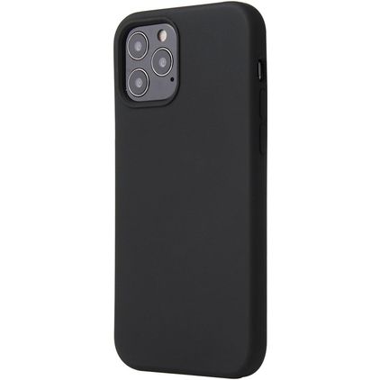 Mobigear Rubber Touch Coque iPhone 12 Pro Coque arrière en Silicone - Noir