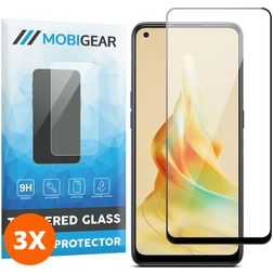 Mobigear Premium OPPO Reno 8T 4G Verre trempé Protection d'écran - Compatible Coque - Noir (Lot de 3)