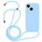 Mobigear Lanyard iPhone 15 Coque avec cordon en Silicone - Bleu