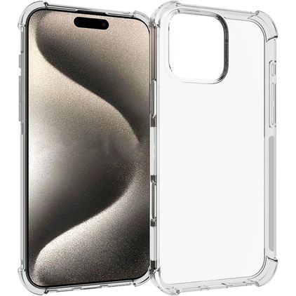 Mobigear Cushion Coque Transparente iPhone 16 Pro Max Coque arrière en TPU Souple - Transparent