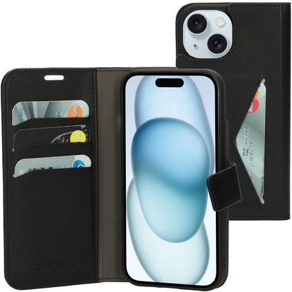 Mobiparts Classic Wallet iPhone 15 Étui Portefeuille - Noir