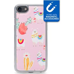 My Style Magneta Coque iPhone 8 Coque arrière en TPU Souple - Pink Alpaca