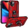 Mobigear Armor Ring Coque iPhone 14 Coque arrière Rigide Anti-Chocs avec Anneau-Support - Rouge